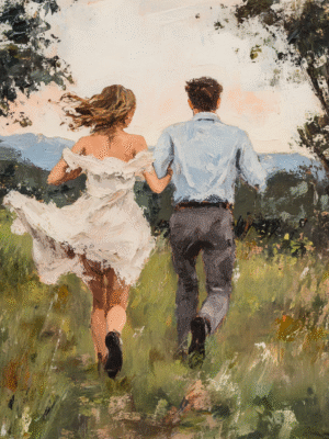 Kırlarda Doludizgin Kanvas Tablo